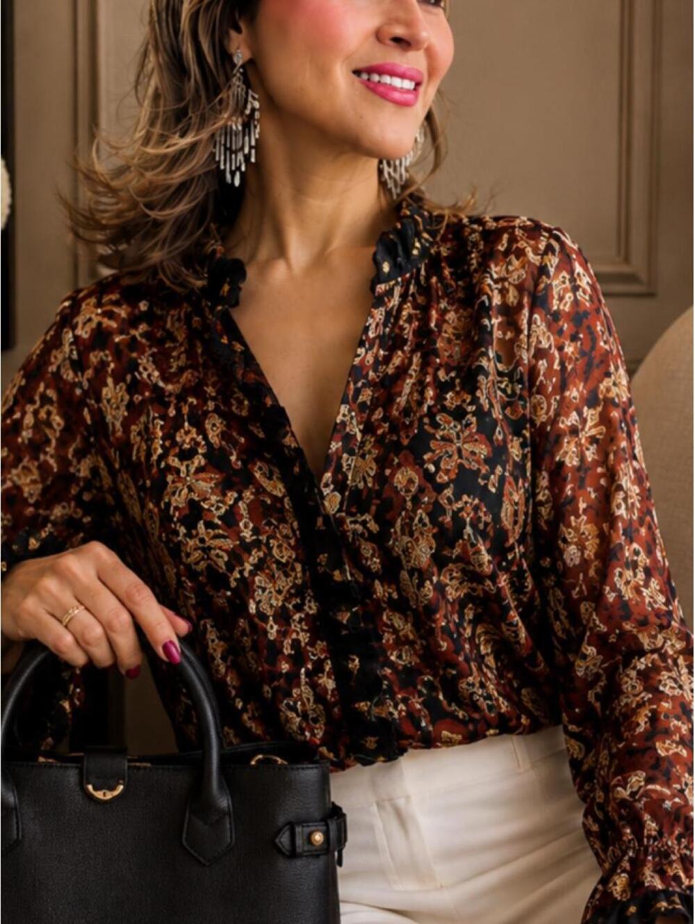 Kobi Halperin Paisley Print Button-Up Blouse